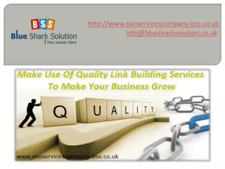Make use of quality link building services
