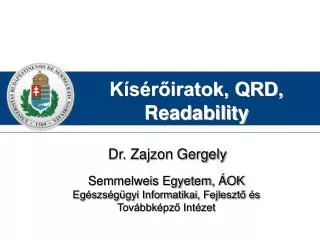 Kísérőiratok, QRD, Readability