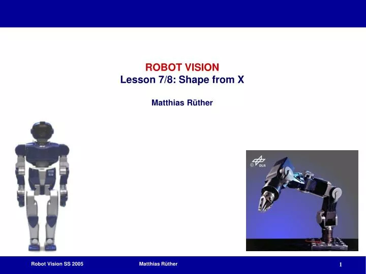 robot vision lesson 7 8 shape from x matthias r ther