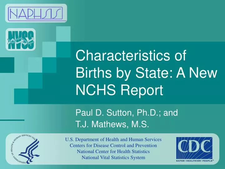 characteristics of births by state a new nchs report