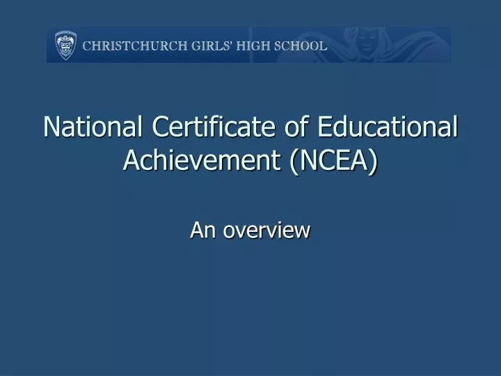 national certificate of educational achievement ncea