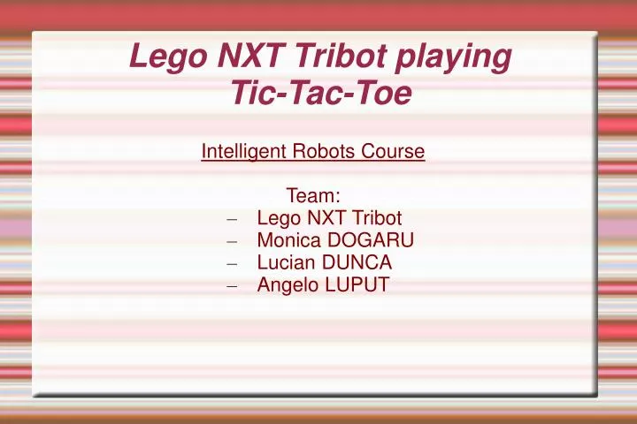 lego nxt tribot playing tic tac toe