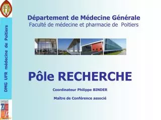 Département de Médecine Générale Faculté de médecine et pharmacie de Poitiers