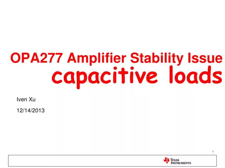 opa277 amplifier stability issue capacitive loads