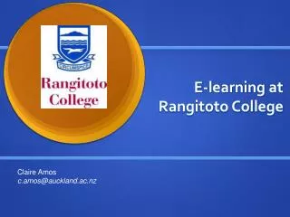 E-learning at Rangitoto College