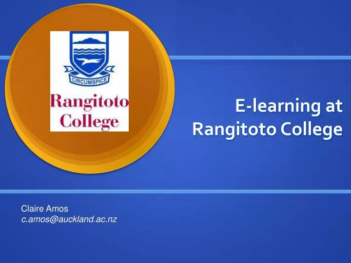 e learning at rangitoto college
