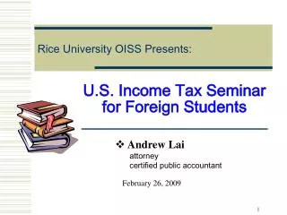 U.S. Income Tax Seminar for Foreign Students