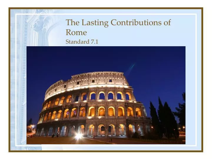 the lasting contributions of rome