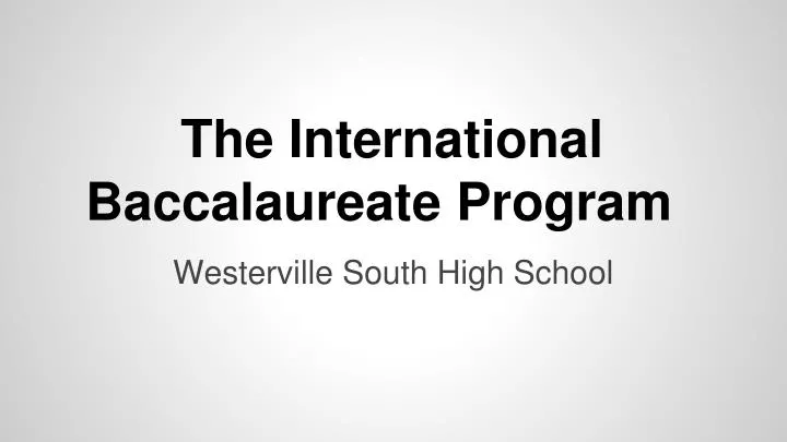 the international baccalaureate program
