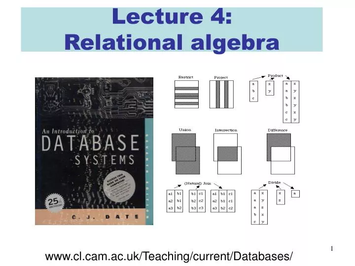 lecture 4 relational algebra
