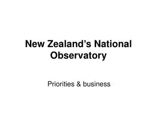 New Zealand’s National Observatory
