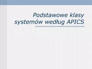 Podstawowe klasy systemów według APICS