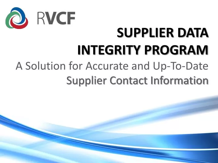 supplier data integrity program a solution for accurate and up to date supplier contact information