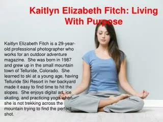 Kaitlyn Elizabeth Fitch - Living WitHPurpose