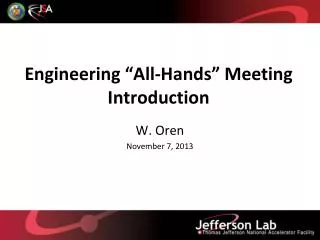 Engineering “All-Hands” Meeting Introduction