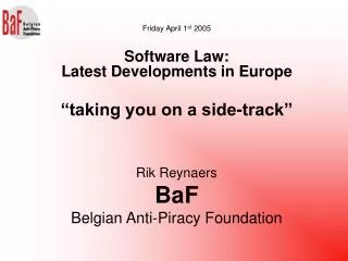 Rik Reynaers BaF Belgian Anti-Piracy Foundation