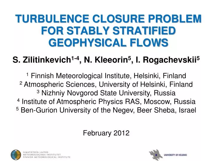 turbulence closure problem for stably stratified geophysical flows