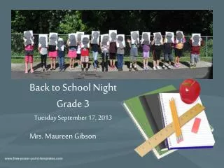 Back to School Night Grade 3 Tuesday September 17, 2013