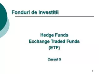 Fonduri de investitii