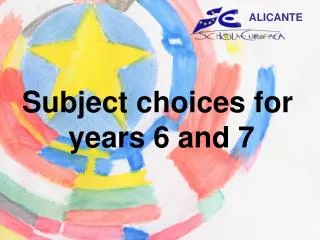 Subject choices for years 6 and 7