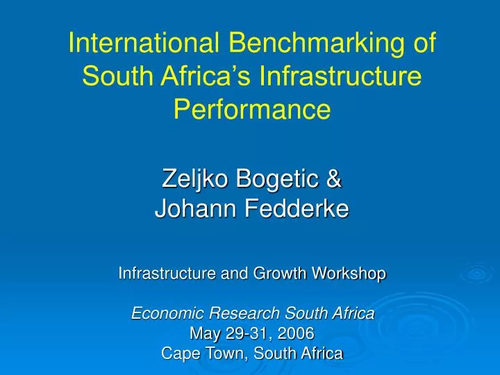 international benchmarking of south africa s infrastructure performance