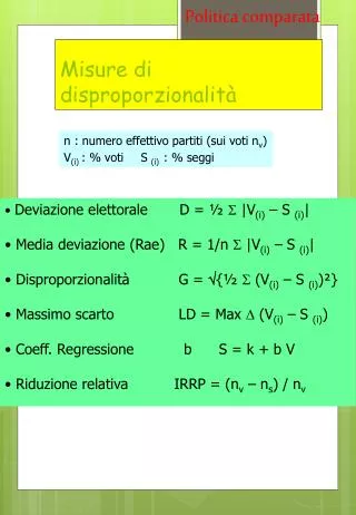 misure di disproporzionalit
