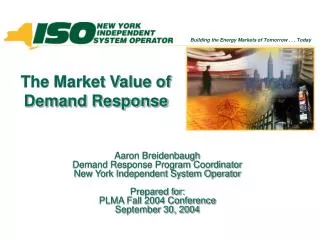 The Market Value of Demand Response