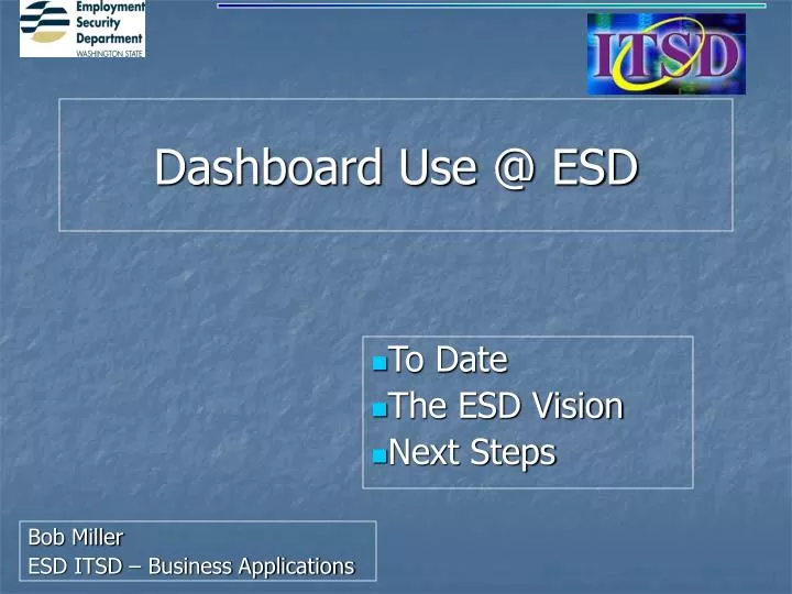 dashboard use @ esd