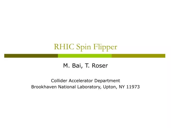 rhic spin flipper