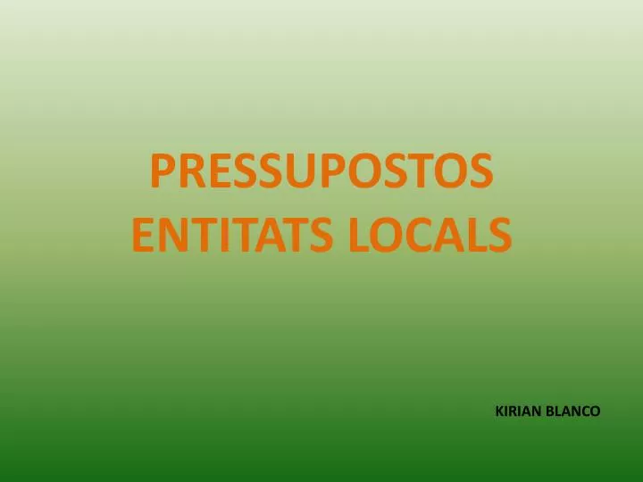 pressupostos entitats locals