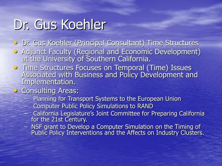 dr gus koehler