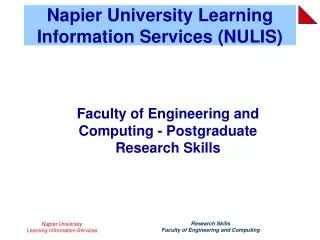 Napier University Learning Information Services (NULIS)