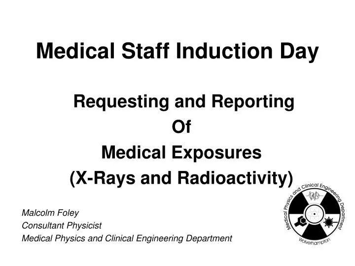 medical staff induction day