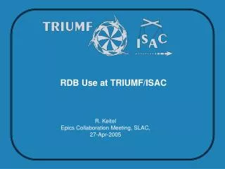 RDB Use at TRIUMF/ISAC
