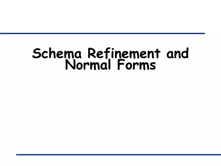 schema refinement and normal forms