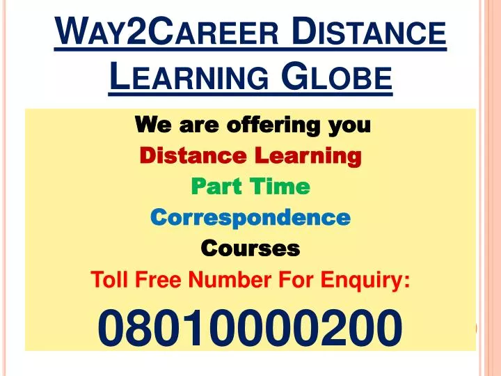 way2career distance learning globe