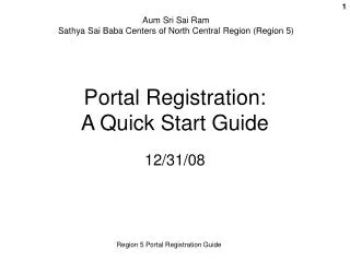 Portal Registration: A Quick Start Guide