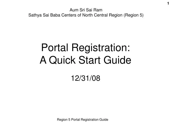 portal registration a quick start guide