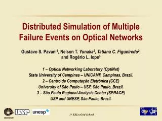 Distributed Simulation of Multiple Failure Events on Optical Networks