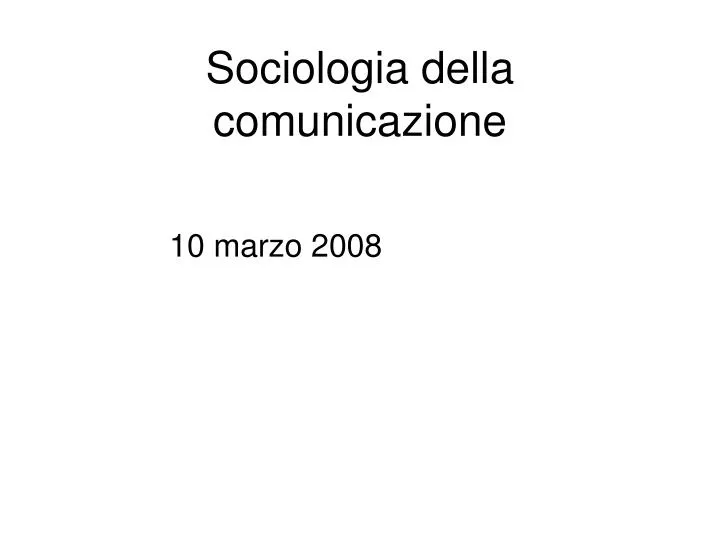sociologia della comunicazione