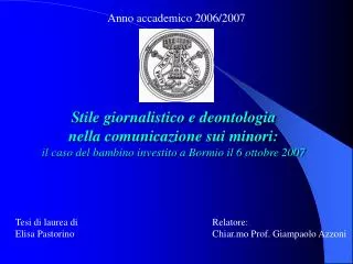 Anno accademico 2006/2007