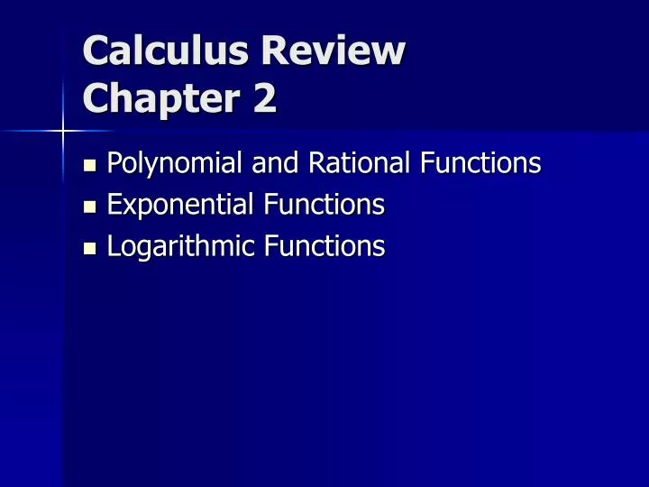 calculus review chapter 2