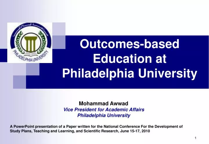 outcomes based education at philadelphia university