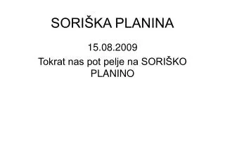 sori ka planina