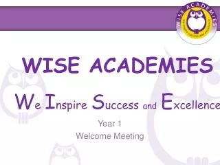 WISE ACADEMIES W e I nspire S uccess and E xcellence