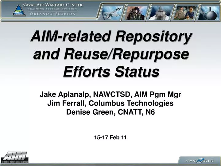 aim related repository and reuse repurpose efforts status