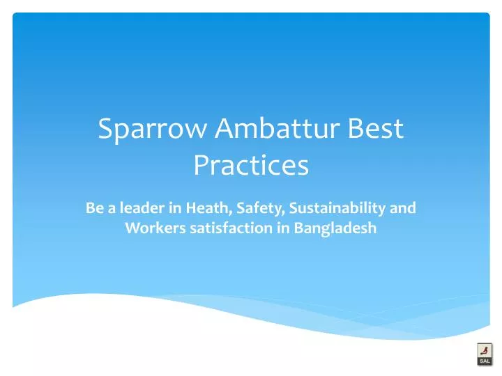 sparrow ambattur best practices