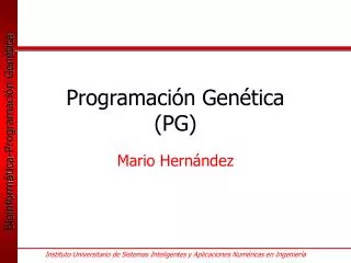 Programación Genética (PG)