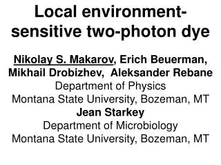 Local environment-sensitive two-photon dye
