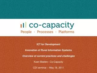 ICT for Development Innovation of Rural Information Systems